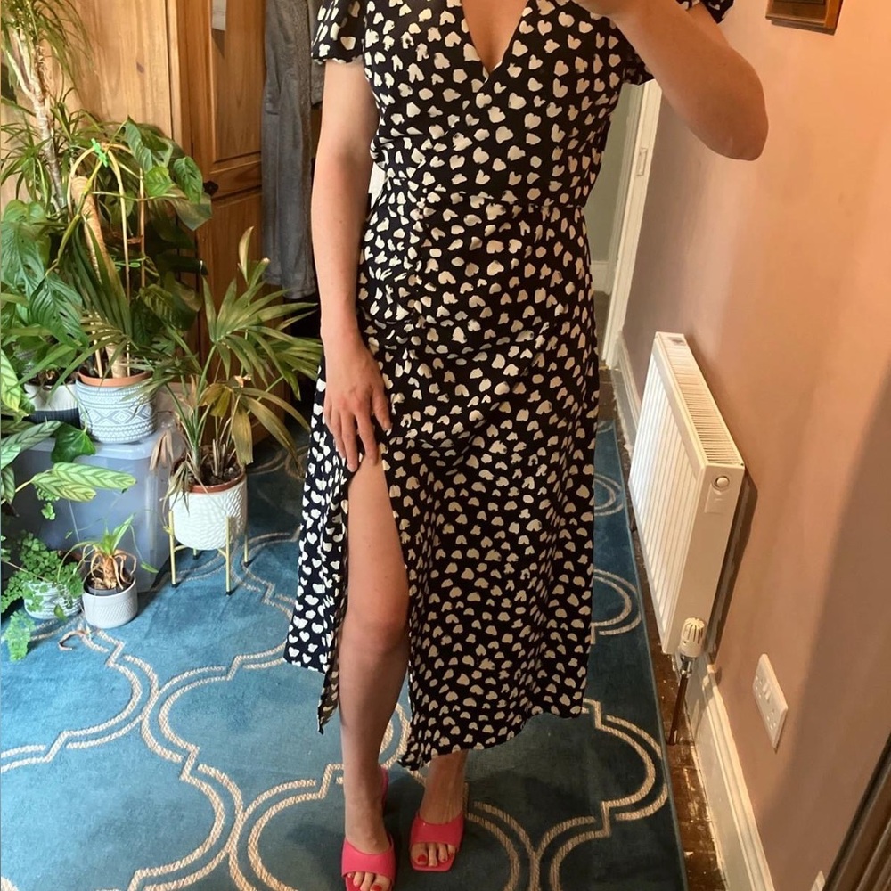 AX Paris Black and White Heart Midi Dress